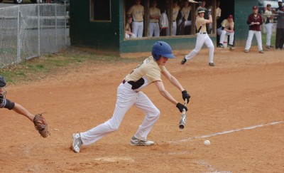 Fishburne's Fosdick Lays Down a Run-scoring Bunt in 2nd.