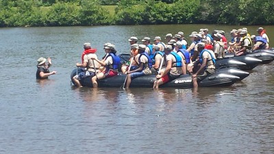 Cadets receive Zodiac Boat training during JCLC Eagle at Ft. Pickett.