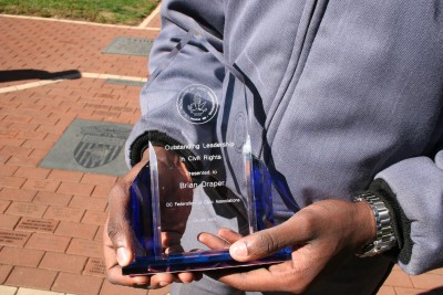 Cadet Major Brian Draper was honored by the DC Federation of Civic Associations with their Outstanding Leadership in Civil Rights Award