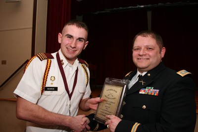 Fishburne Military School (VA) presents James G. Hogg Award to James Monroe (Lexington, VA)