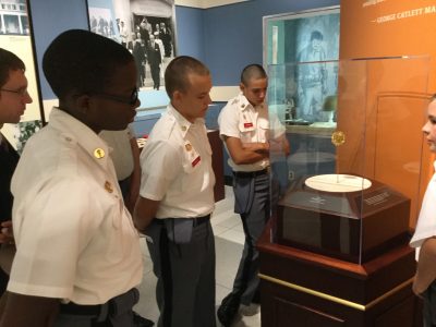 Fishburne Military School cadets study Geroge C. Marshall's Nobel Peace Prize