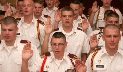 Fishburne Military School (Waynesboro, VA) Cadet Leaders take oath of office