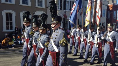 Fishburne Military School (Waynesboro, VA) named best Military Unit and Drill Team as well as Best Youth Band at the George Washington Birthday Parade in Old Town Alexandria on Monday