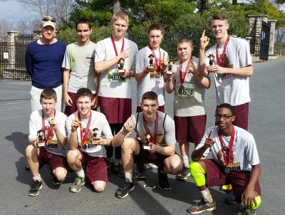 Fishburne Military School is proud to have 13 runners who conquered the Mad Anthony Mud Run (Waynesboro, VA): Doug Marsh (7th overall), Sebastian Hussein, Jason Bruinius, Justin Payne, Jumpin' Jack Poulsen, Garrett Rose, Tommy Jones, Bryson Overton, and Jayden Walker.  Not pictured: Ben Weaver, Xiaoyu Chen, Jiayou Pan, and Min Zhou