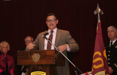 Rev Tim Bolhman at Fishburne Military School's Blessing of the Colors